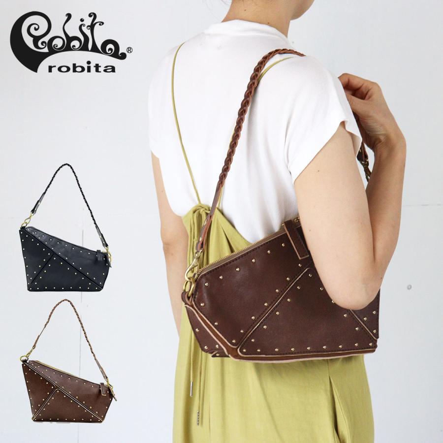 robita（ロビタ） 生産終了品 ショルダーバッグ スタッズ 三角パネル