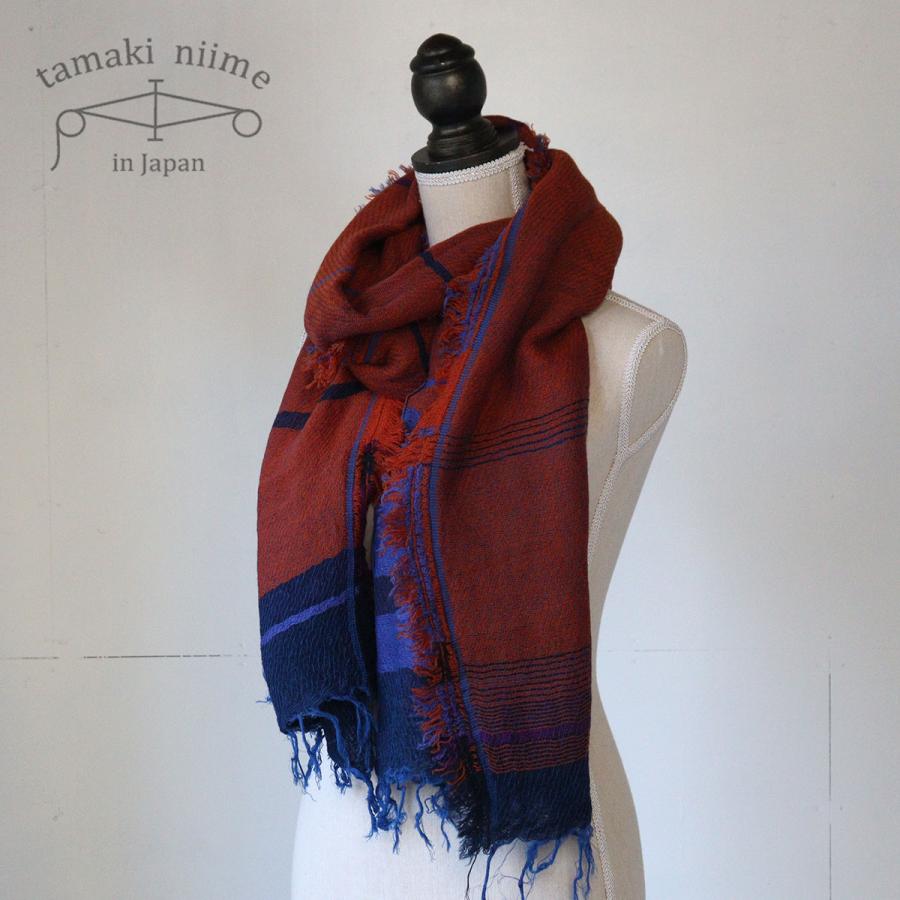 tamaki niime 播州織 ウールコットンショールM roots shawl MIDDLE 55