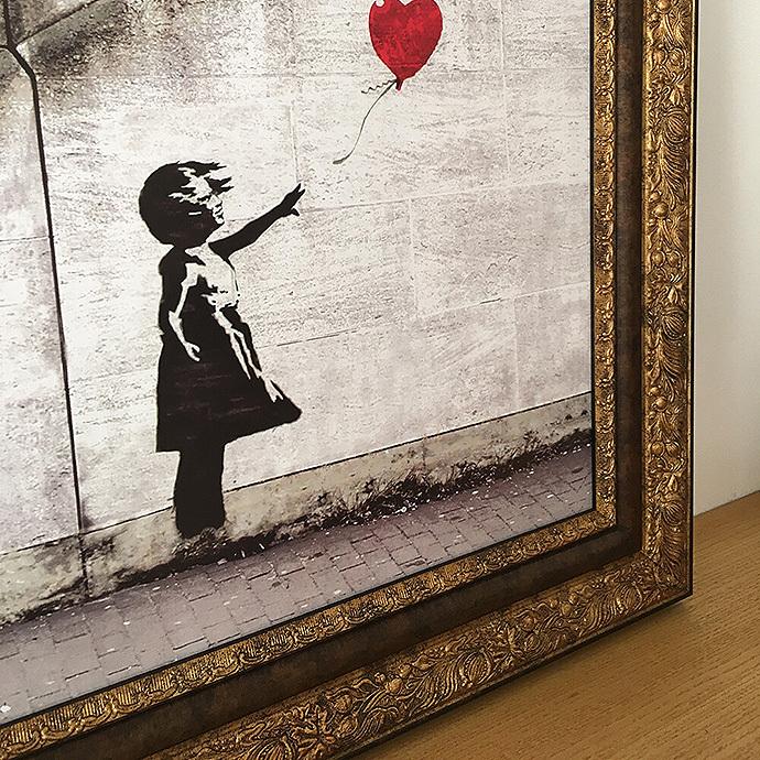 数量限定 バンクシー アート フレーム Banksy レッドバルーン 人物