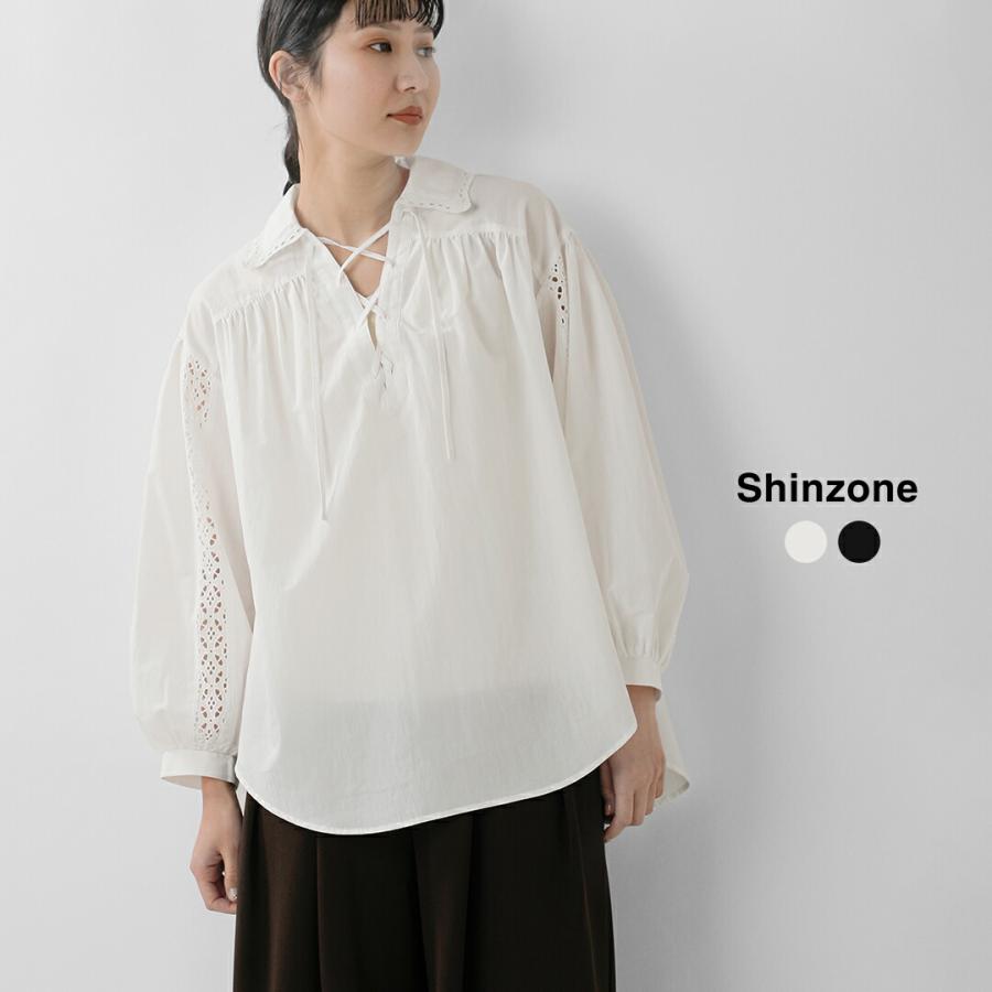 Shinzone（シンゾーン） コットン レースアップ ブラウス LACE-UP