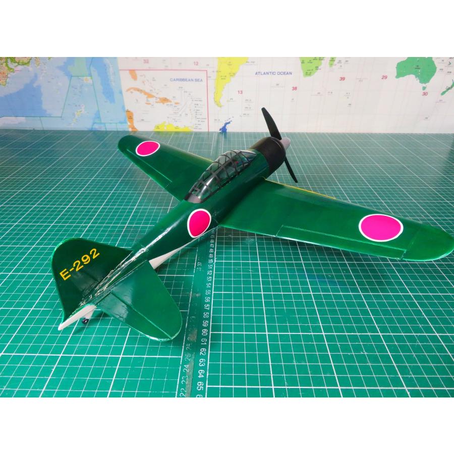 航空法規制外】「零戦21型」重量69g 翼長470mm 小型機 リブ・胴体枠