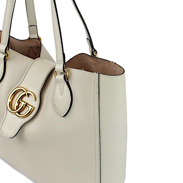 GUCCI（グッチ） レザー ホワイト 白 ダブルG トートバッグ スモール