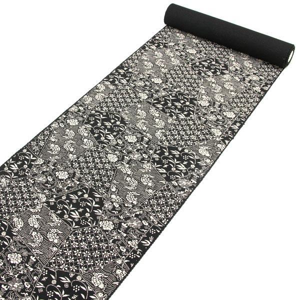 着物 帯 本漆 越後染印傳 十日町 日本産 全通 九寸名古屋帯 あすかや