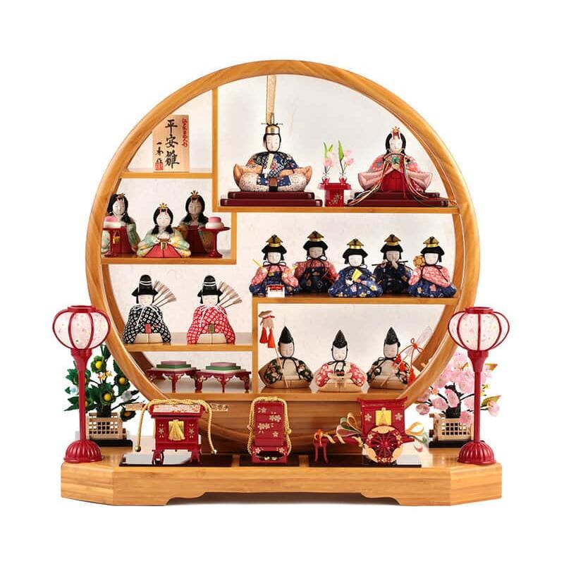 雛人形 コンパクト 一秀 ひな人形 雛 木目込人形飾り 十五人飾り 木村