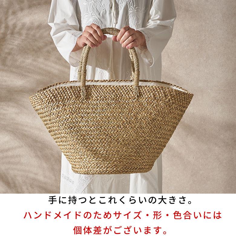 かごバッグ a4 トートバッグ 軽量 舟形トートバッグ 巾着付き パーム