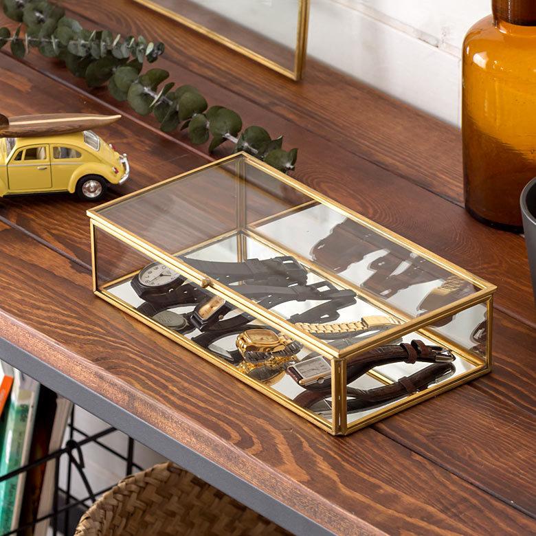 ガラス 真鍮 ジュエリーボックス 6328 : アジア工房 - 通販 - Yahoo