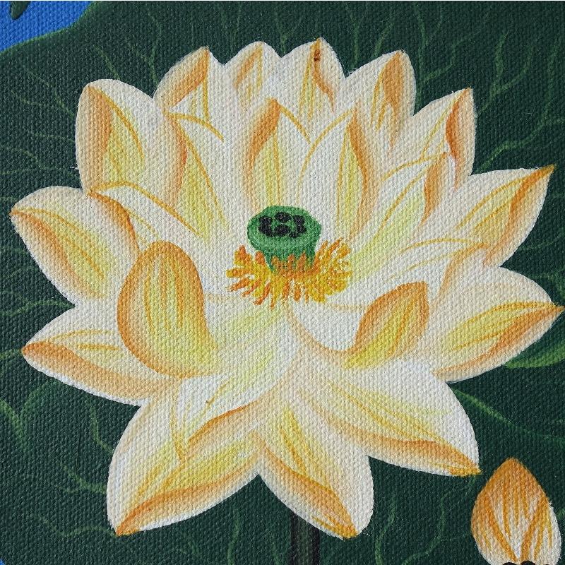 ロータスの絵 20X25 イエロー【メール便OK】【蓮の花の絵 蓮の絵 絵画