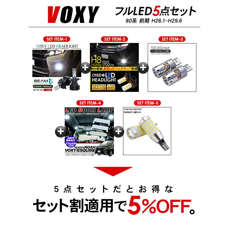 トヨタ ヴォクシー 80系 前期 ZWR/ZRR8#系 LEDセット ヘッドライト