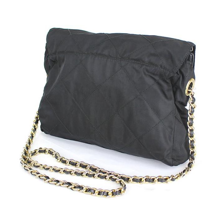 PRADA（プラダ） 斜め掛け チェーン ショルダー バッグ ナイロン 黒