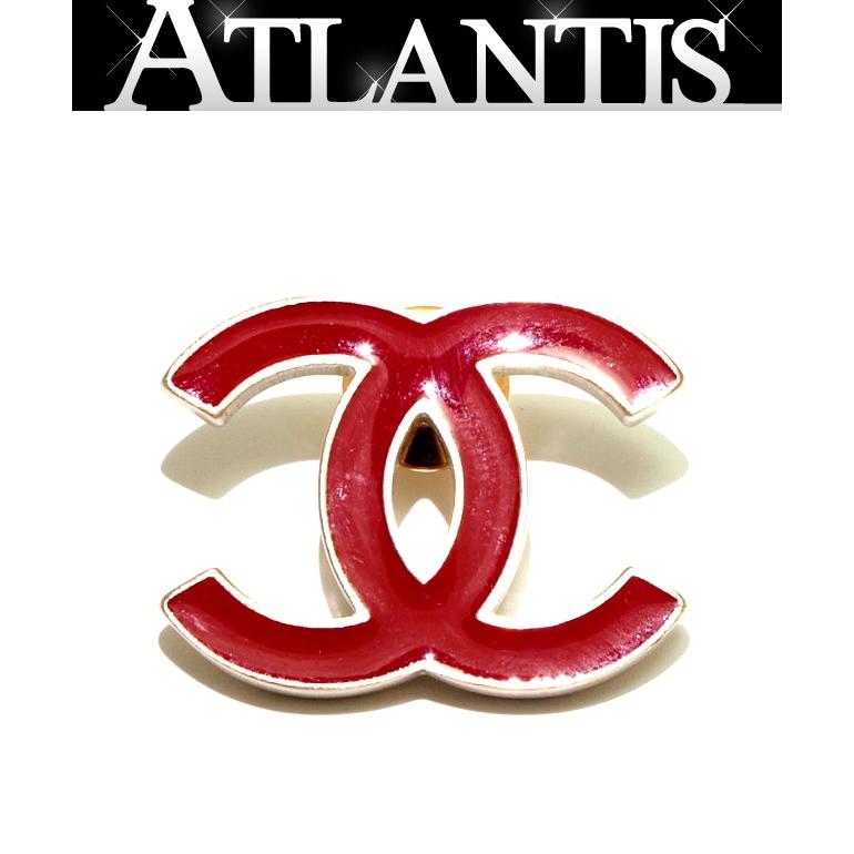 シャネル CHANEL 定番ココマーク ピンブローチ 08C 赤 【66346