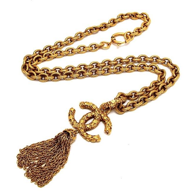 広尾店】シャネル CHANEL ヴィンテージ ココマーク フリンジネックレス