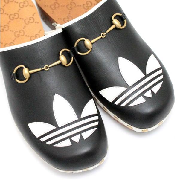 GUCCI×adidas グッチ×アディダス ロゴサンダル サボ GG柄ソール 黒