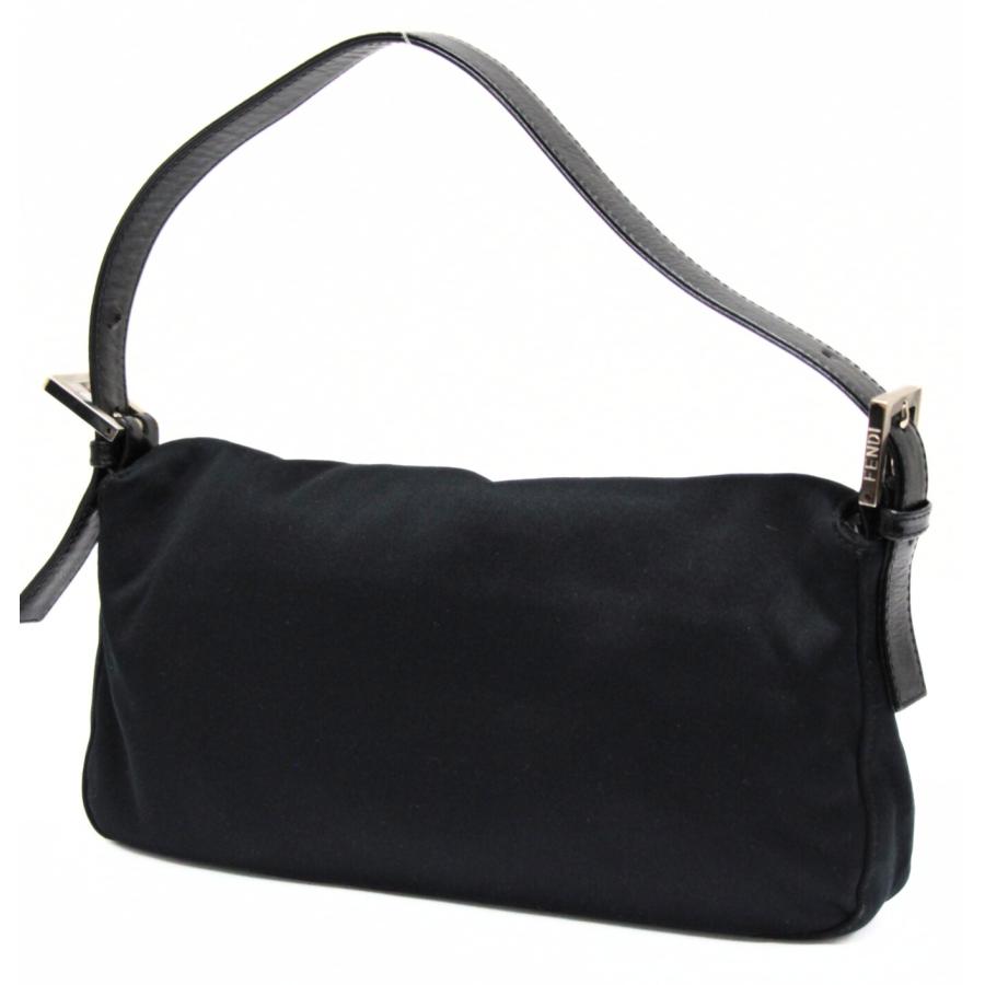 フェンディ FENDI マンマバケット ショルダーバッグ サテン 黒 【72625