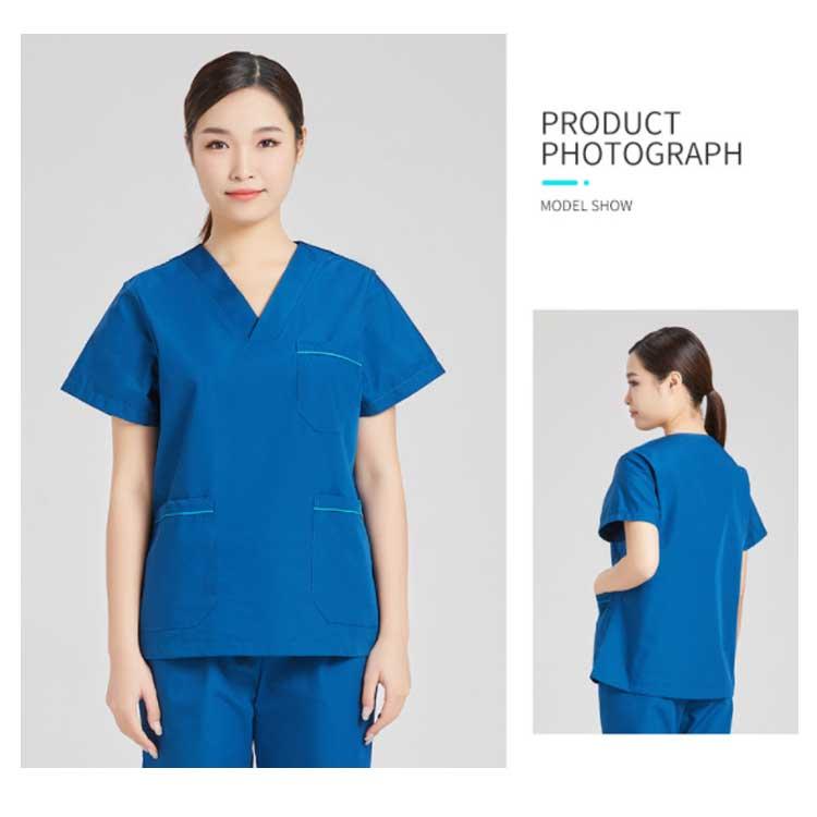 スクラブ 白衣 上下セット 男女兼用 半袖 医療用 大きいサイズ