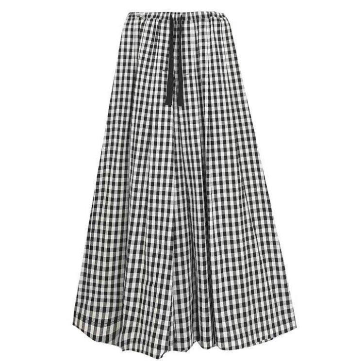 ハイウエスト ガウチョパンツ スカンツ チェック柄 スカーチョ 春夏