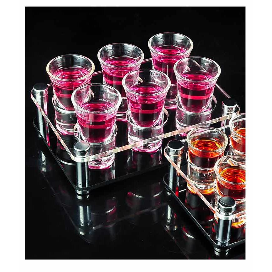 6点セット ショットグラス サービングトレイ付き 30ml 15ml ショット