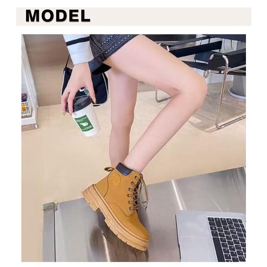 シューズ ワークブーツ イエローブーツ 防水 マウンテンブーツ 厚底