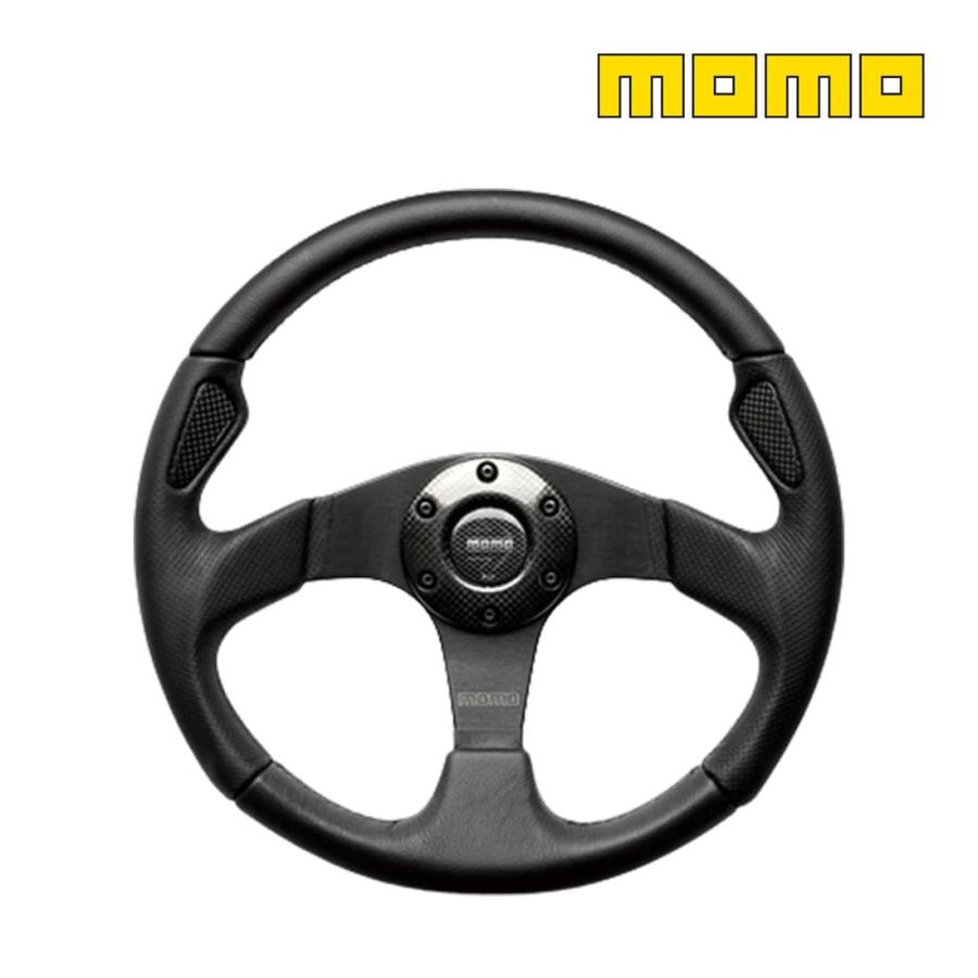 MOMO（モモ） ステアリング ハンドル JET ブラックレザー J-2 : オート