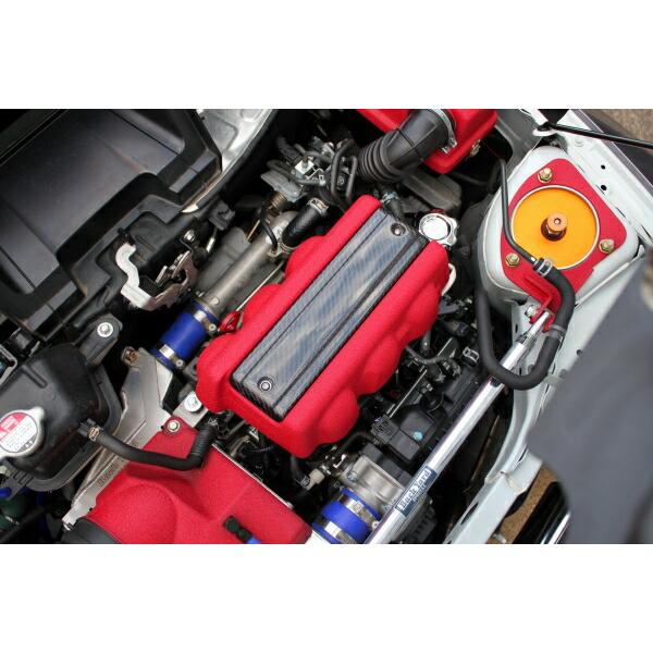 バックヤードスペシャル エンジンカバー Ver.R 綾織りカーボン＆レッド