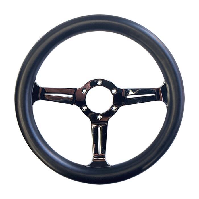 即納】MUSASHI M326 ブラックウッドステアリング 長穴 32.6Φ ウッド