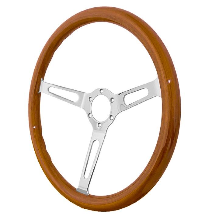 送料無料 ウッド ステアリング 38Φ 15インチ ハンドル レトロ調