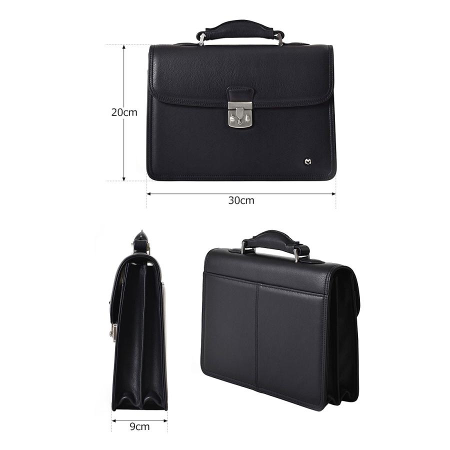 mila schon（ミラショーン） レザー カブセ ビジネスバッグ B5対応