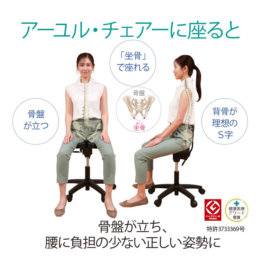 ayur chair オフィスチェア 腰痛 姿勢矯正 椅子 チェアー 学習 姿勢が