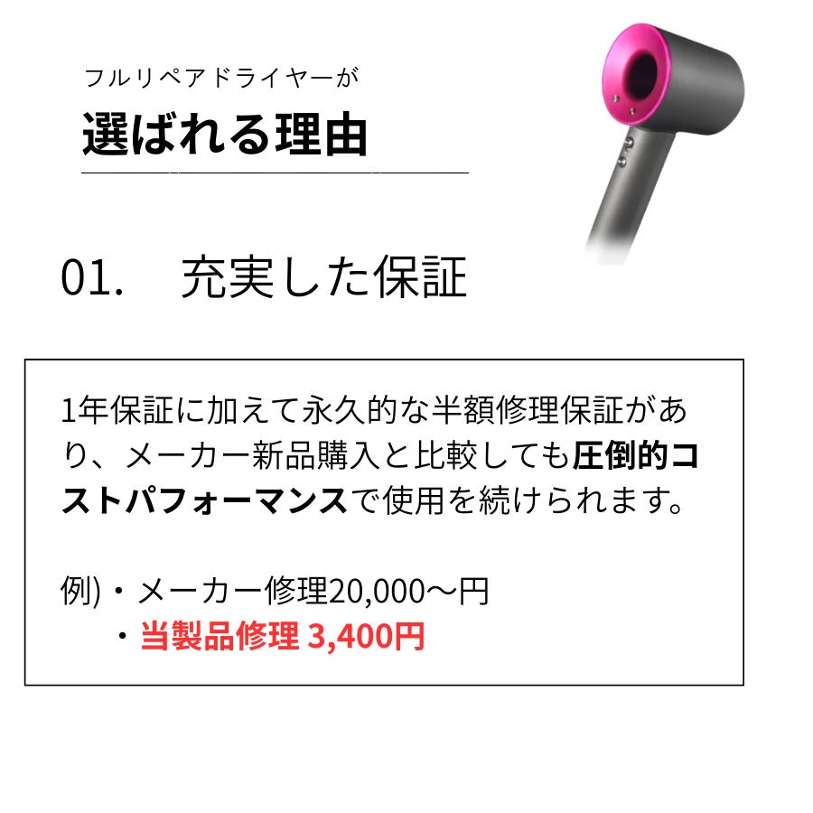 Supersonic ダイソン ドライヤー フルリペア品 アタッチメント付属 1年