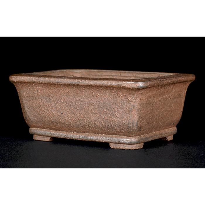 盆栽鉢 舟山楕円鉢 植木鉢 泥鉢 16号 47cm 紫泥 落款あり 手づくり鉢