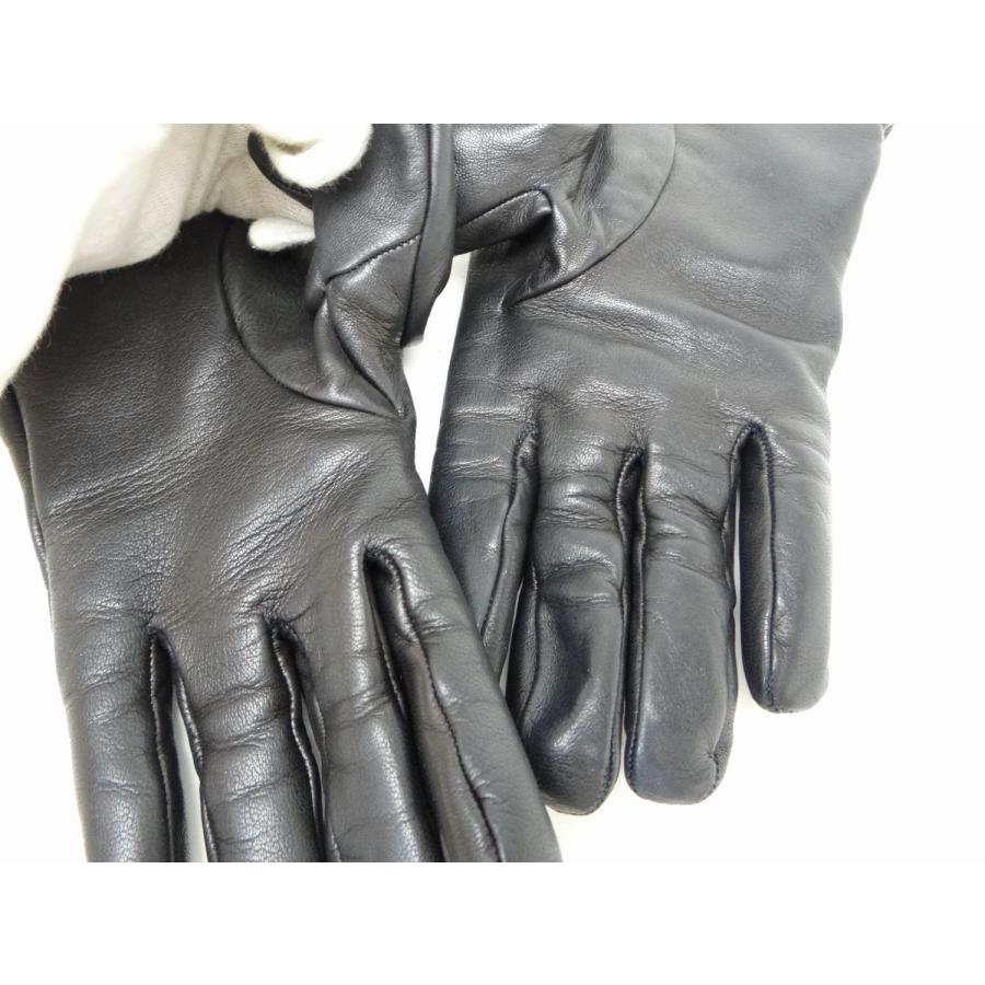 GUCCI（グッチ） 紋章 クレスト レザー グローブ 手袋 ＃8 1/2
