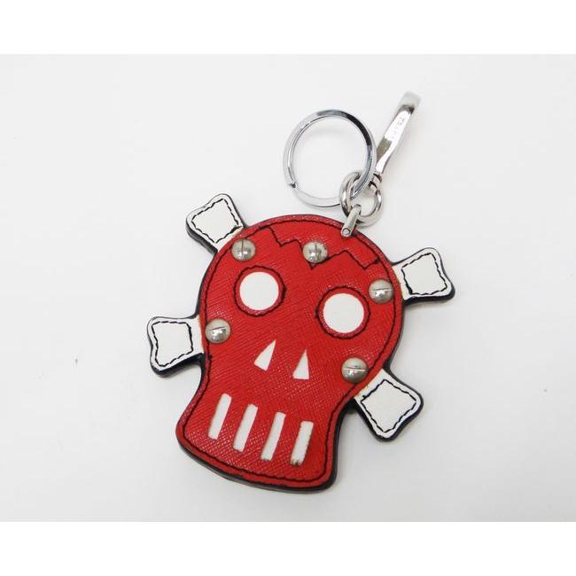 PRADA（プラダ） スカルモチーフ キーホルダー キーリング レッド