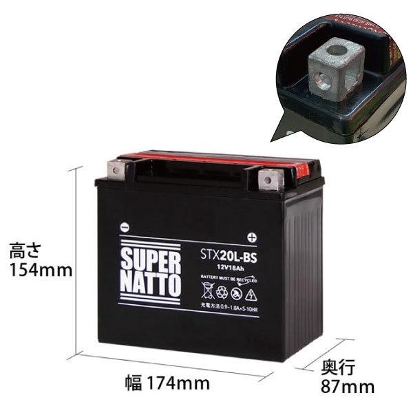 マリンスポーツ用品 STX20L-BS YTX20L-BS 互換 2点セット バッテリー+