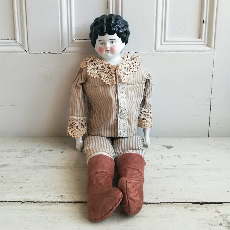 ジャーマン チャイナヘッドドール ラージ ドイツアンティーク : BAU