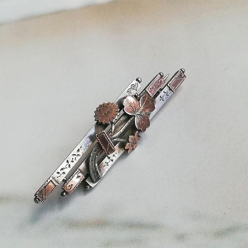 ヴィクトリアン シルバー ブローチ 1893年 イギリスアンティーク : BAU