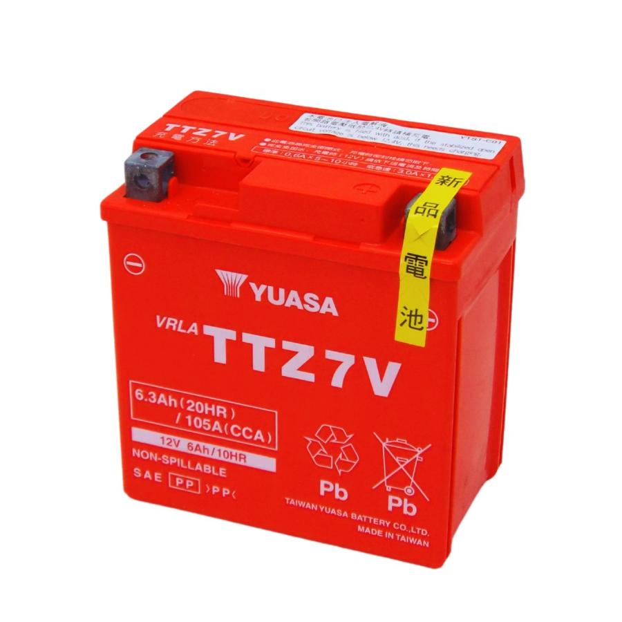 台湾ユアサ YUASA TTZ7V バイクバッテリー【互換 YTZ7V FTZ7V】 初期