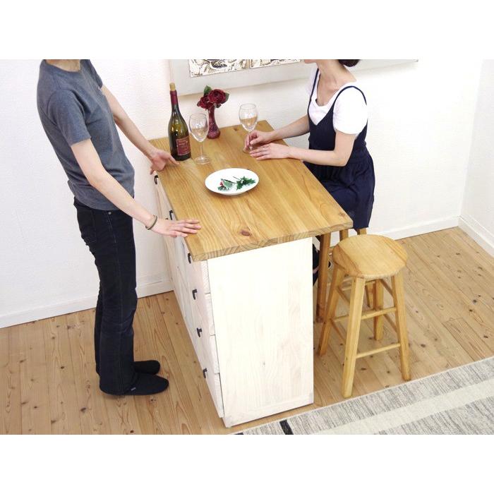 カウンター テーブル lily1058 ミルキーホワイト色 クリスタルガラス