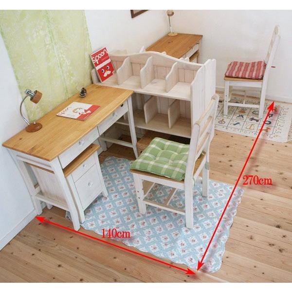 フレンチカントリー ツインデスク 兄弟姉妹で使える2人用学習机