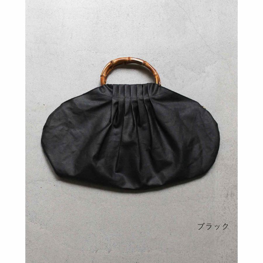 グレーズリネン竹手バッグ（小） 奈良 麻 リネン 日本製 モノトーン 白