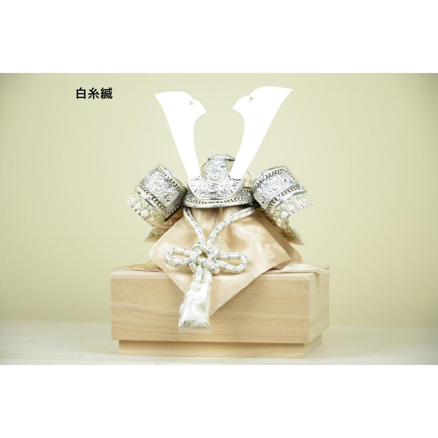 選べる3種】 五月人形 寛蔵作 兜飾り 白兜 7号 限定品 コンパクト