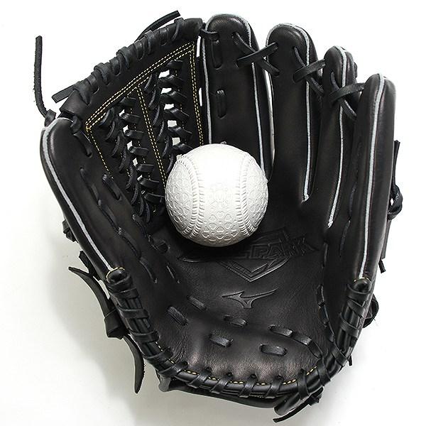 軟式野球グローブ 黒 レザー 編み込みスタイル 軟式野球グローブ 黒
