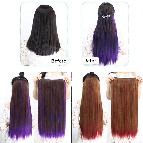 エクステ ウィッグ ロングストレート 5クリップ付 エクステンション