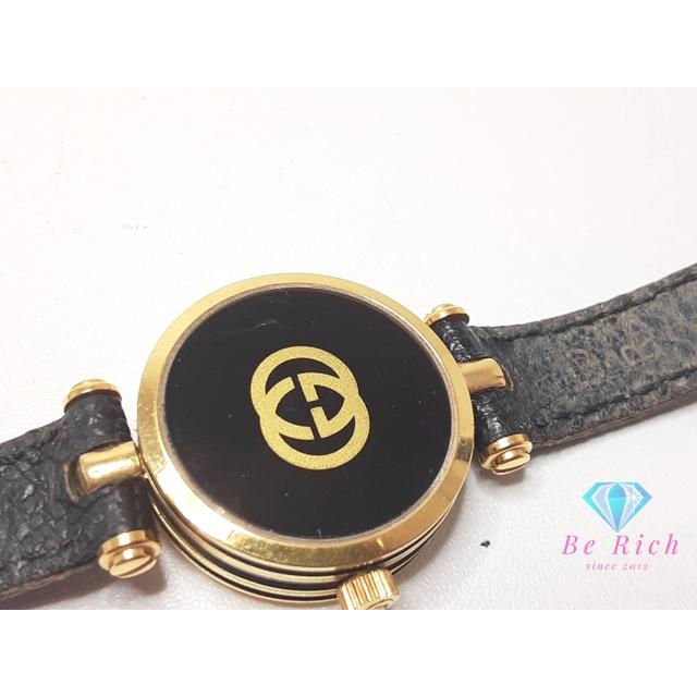 GUCCI（グッチ） レディース 腕時計 黒 ブラック SS レザー アナログ