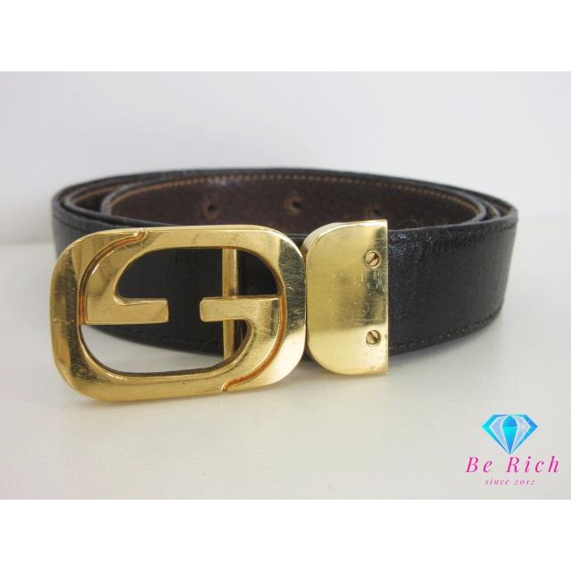 GUCCI（グッチ） メンズ ベルト 11523 GG メンズ ベルト レザー 黒