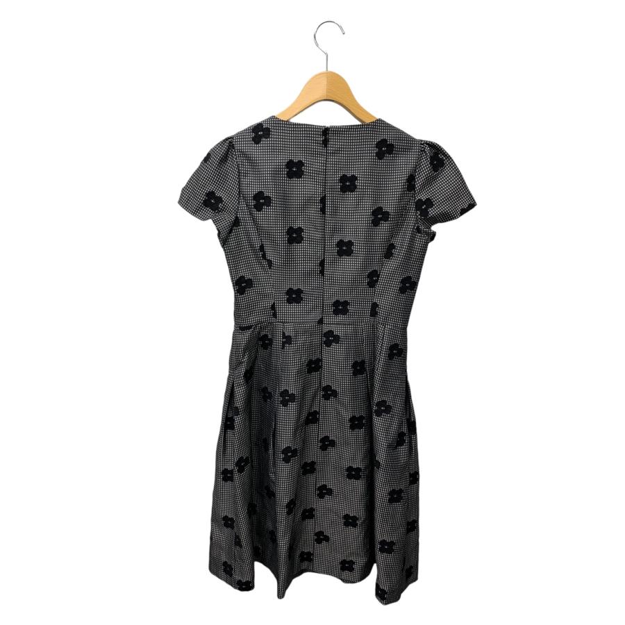 エムズグレイシー 311508 ワンピース 38 ブラック チェック リボン 花