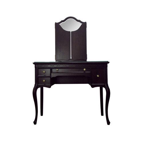 大塚家具 ドレッサー 「フルール」スツール付 DM(ダークブラウン)色