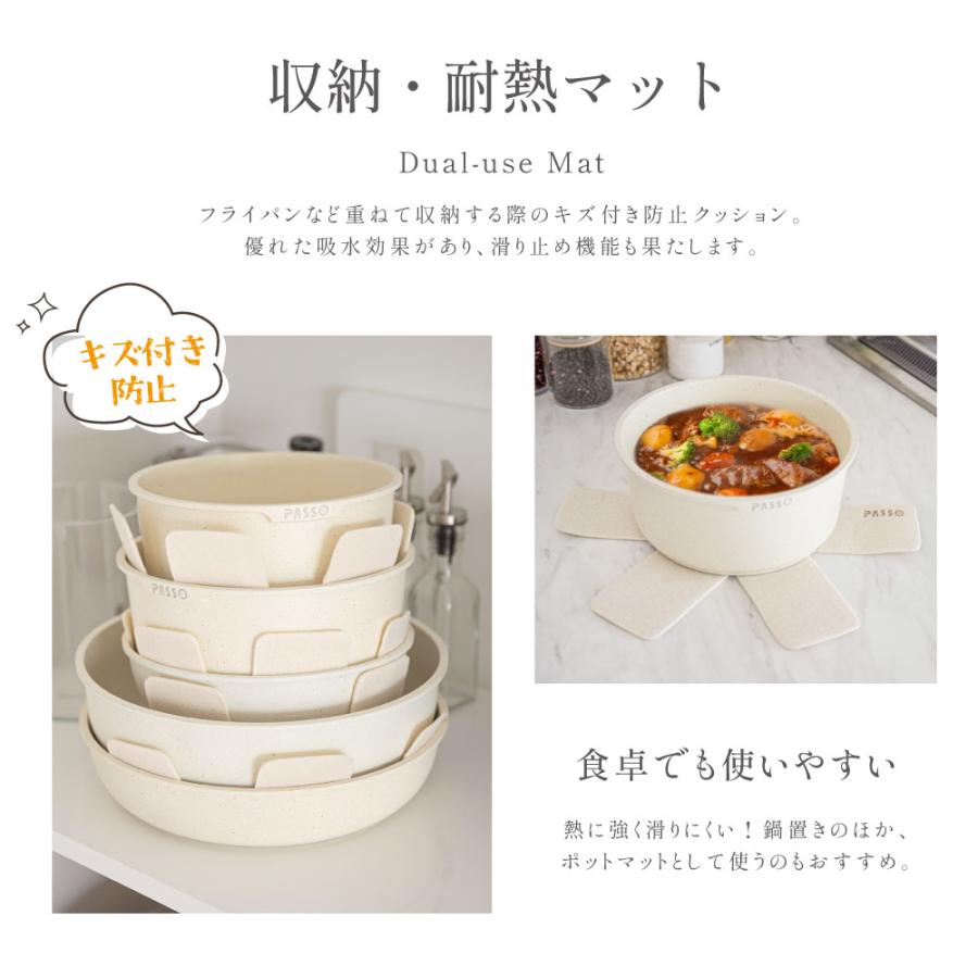 フライパンセット 19点 IH〜ガス火対応 取っ手が取れる 4in1 4つ穴円形