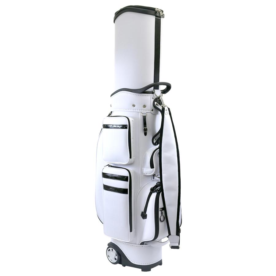 ハードタイプ キャディバッグ キャスター付き ホワイト 9インチ 9型