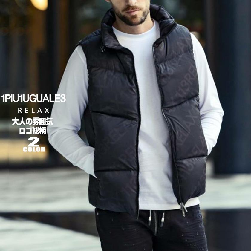 1PIU1UGUALE3 RELAX ウノピュウノウグァーレトレ 総柄 ダウンベスト
