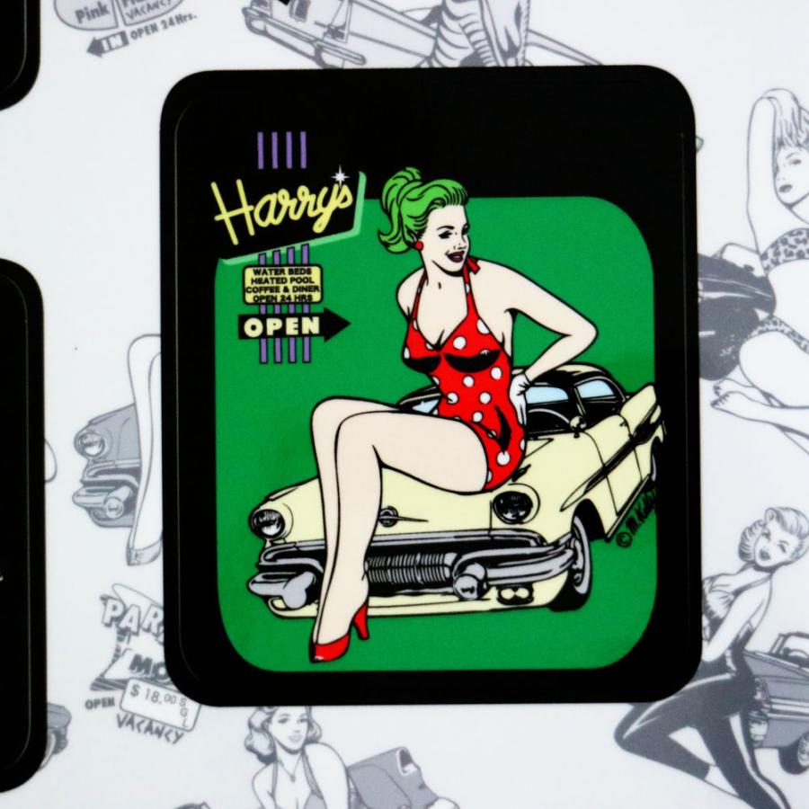 ステッカー PINUP GIRL'S A GO 耐水性 屋外使用可 A4サイズ ロック