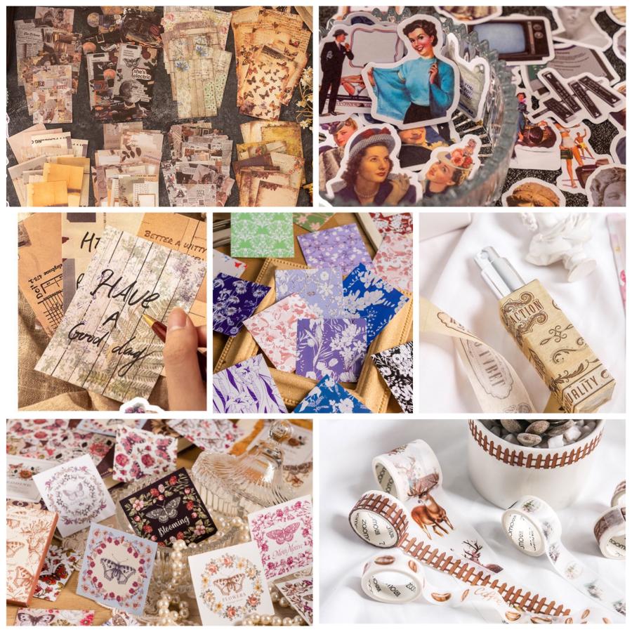 福袋 30点 詰め合わせ コラージュ 素材 シール ステッカー 和紙